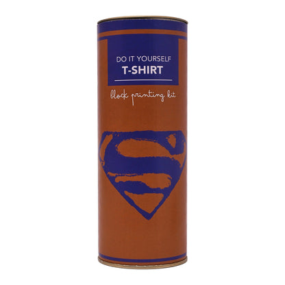 DIY Cotton Tshirt Block Printing kit  Blue Superman