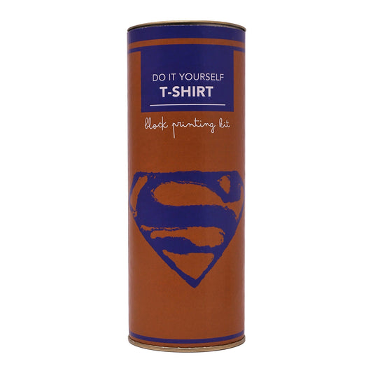 DIY Cotton Tshirt Block Printing kit  Blue Superman