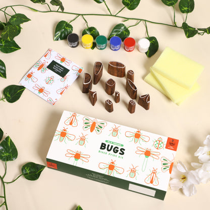 DIY Wooden Block Printing Craft kit Bugs