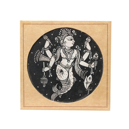 GANJIFA Hand-Painted Fridge Magnet Dashavtar Matsya