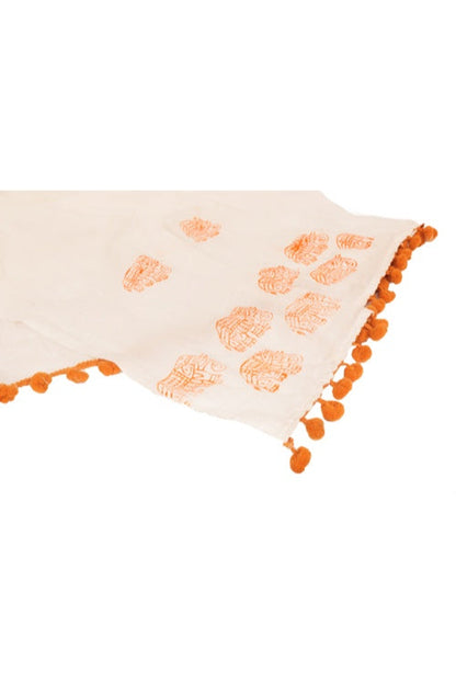 DIY Block print your own Dupatta kit Orange Elephant