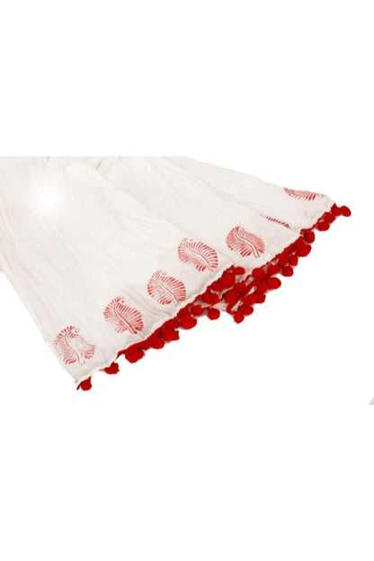 DIY Block Print Your Own Dupatta kit Red Leaf