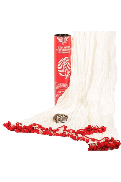 DIY Block Print Your Own Dupatta kit Red Leaf