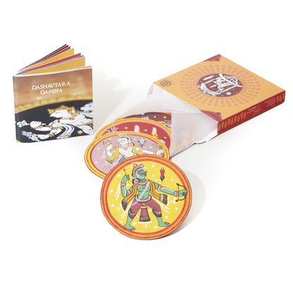 GANJIFA Hand painted Dashavtar Cards Abridged Set/5 S