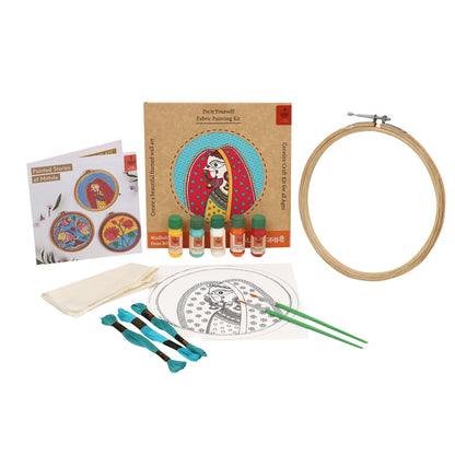 DIY Wall Art Fabric Painting kit Madhubani Woman