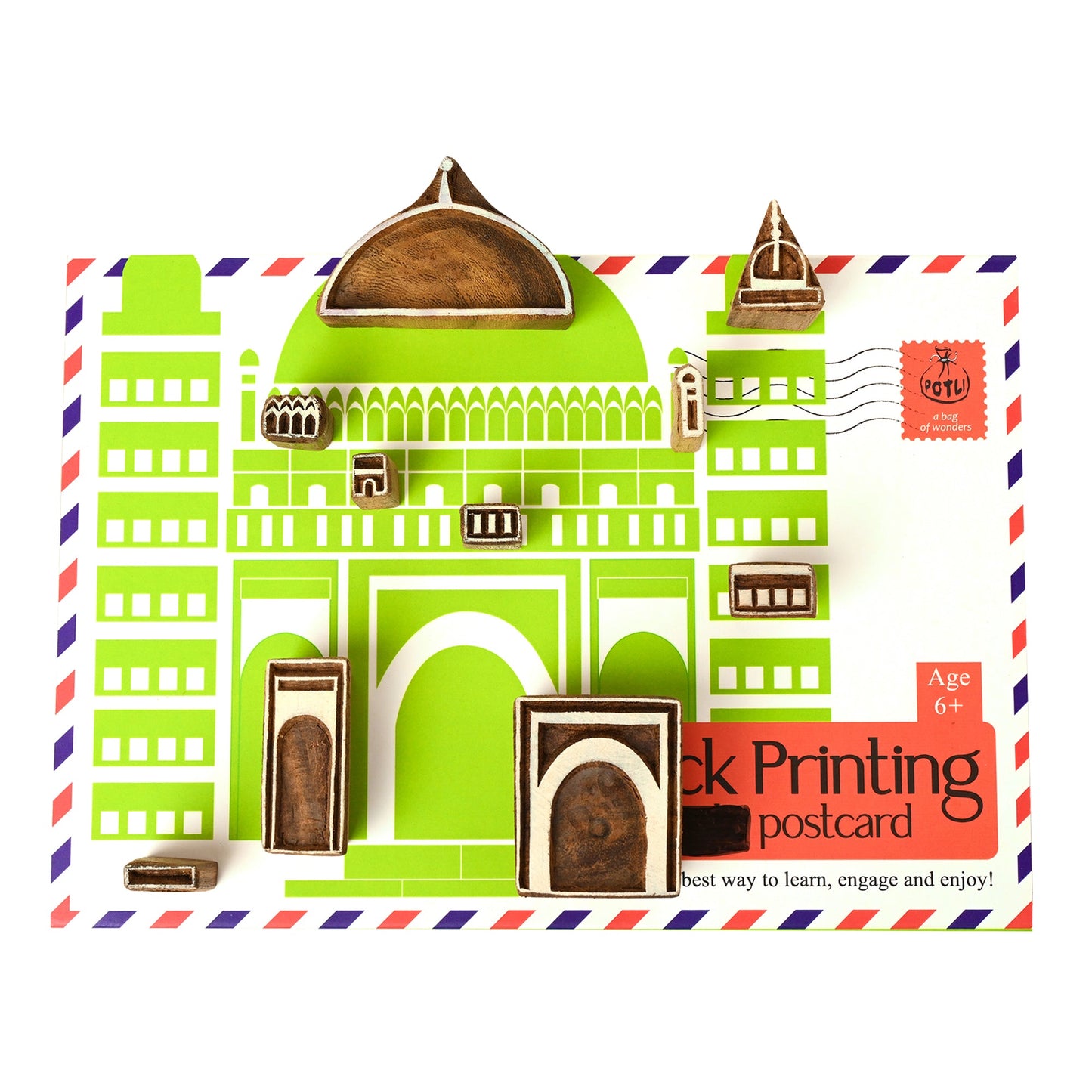 DIY Wooden Block Printing Craft kit Monuments of india Gol Gumbaz