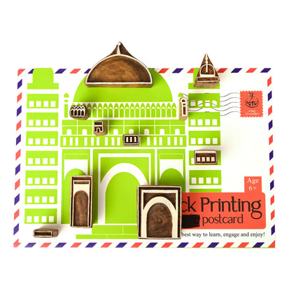 DIY Wooden Block Printing Craft kit Monuments of india Gol Gumbaz