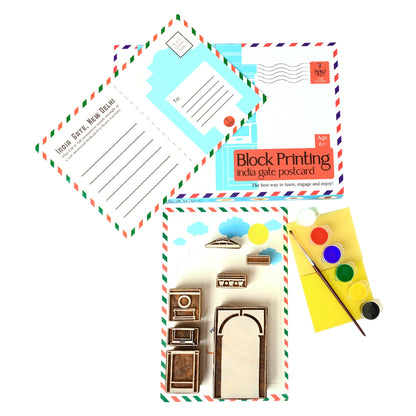 DIY Wooden Block Printing Craft kit Monuments of India - India Gate