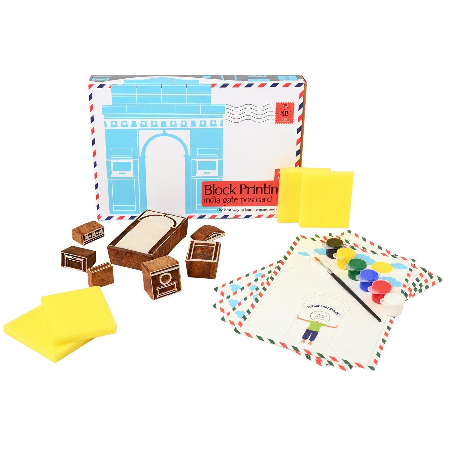 DIY Wooden Block Printing Craft kit Monuments of India - India Gate