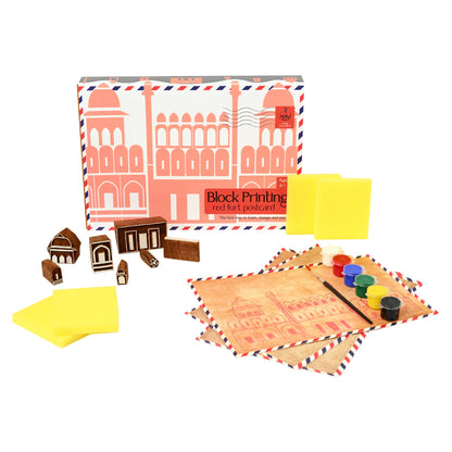 DIY Wooden Block Printing Craft kit Monuments of India - Red Fort