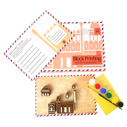 DIY Wooden Block Printing Craft kit Monuments of India - Red Fort