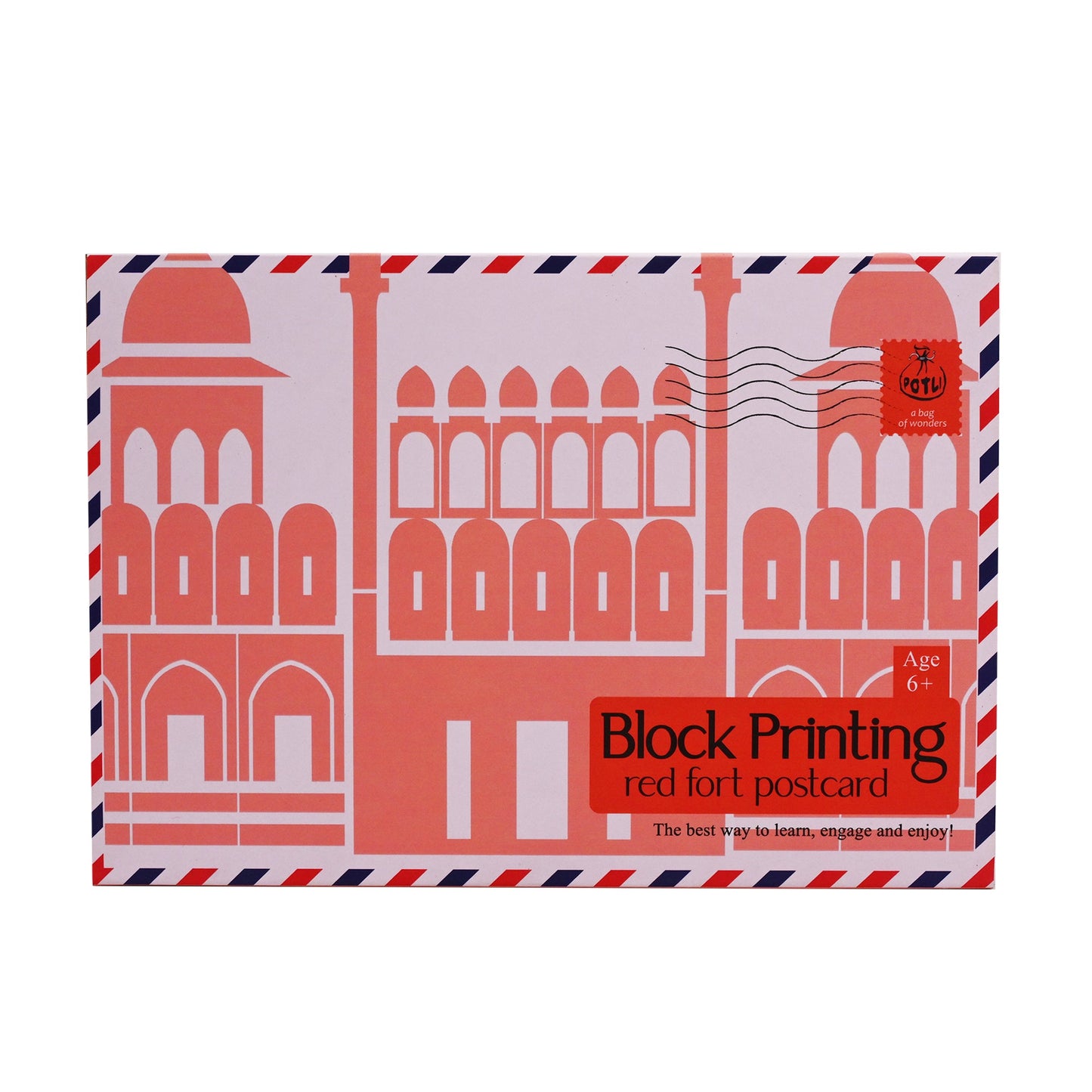 DIY Wooden Block Printing Craft kit Monuments of India - Red Fort