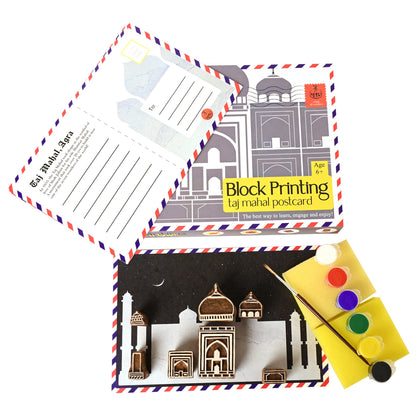 DIY Wooden Block Printing Craft kit Monuments of India - Taj Mahal