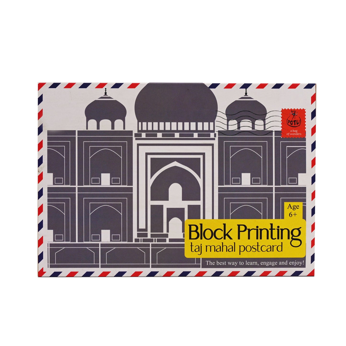 DIY Wooden Block Printing Craft kit Monuments of India - Taj Mahal