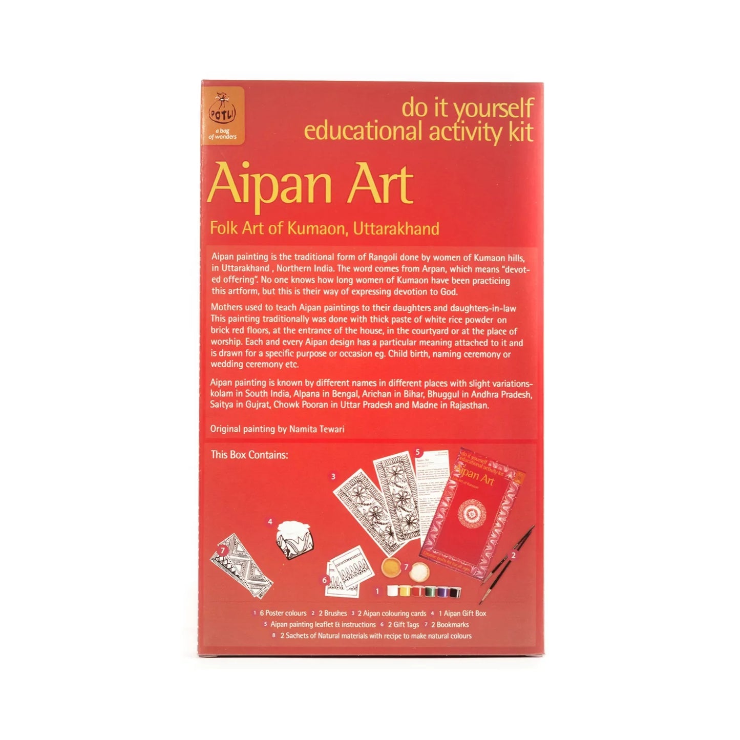 DIY Coloring Folk Art kit Aipan Painting