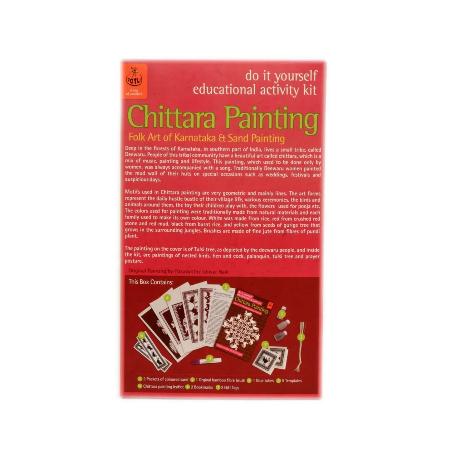 DIY Coloring Folk Art kit Chittara Painting