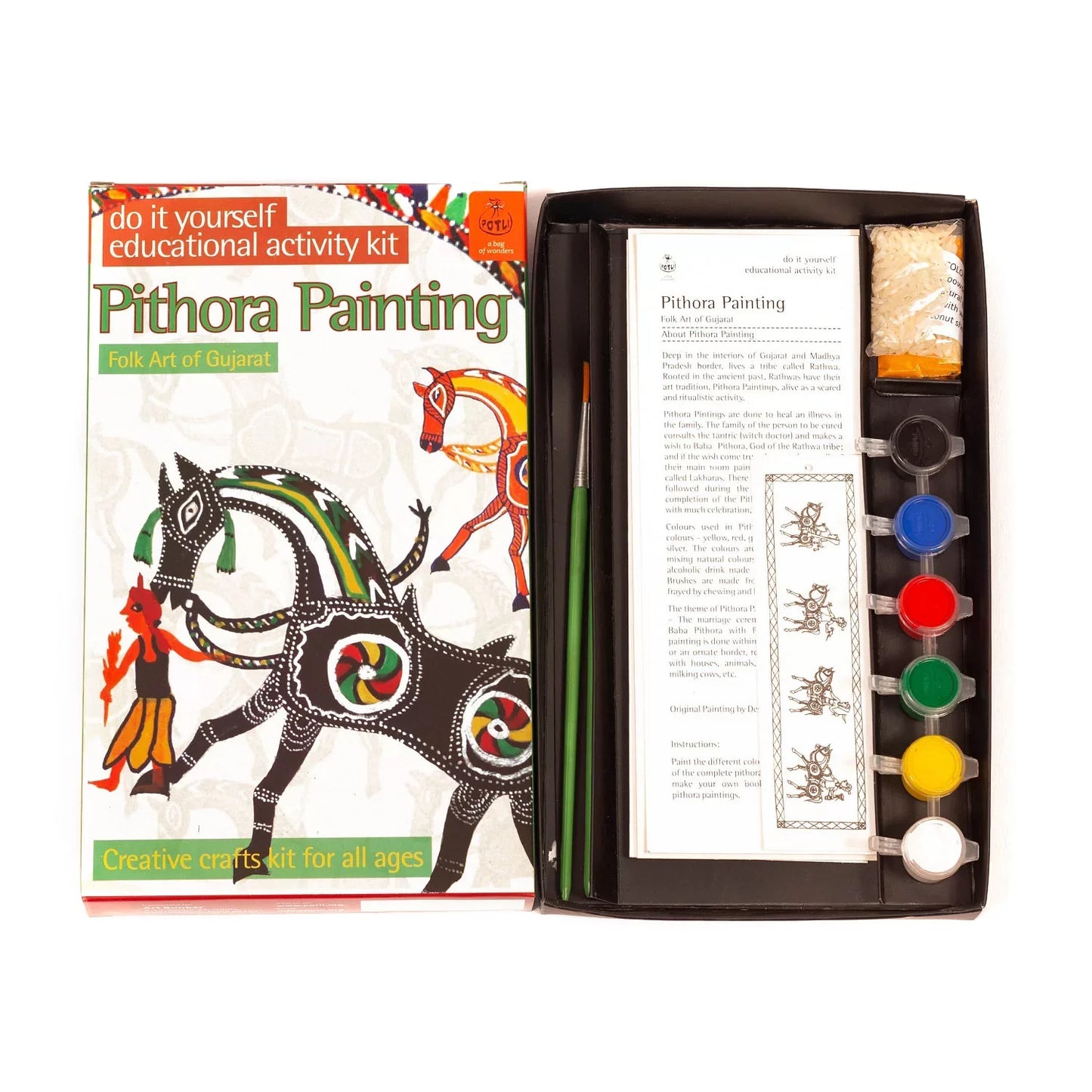 DIY Coloring Folk Art kit Pithora Painting