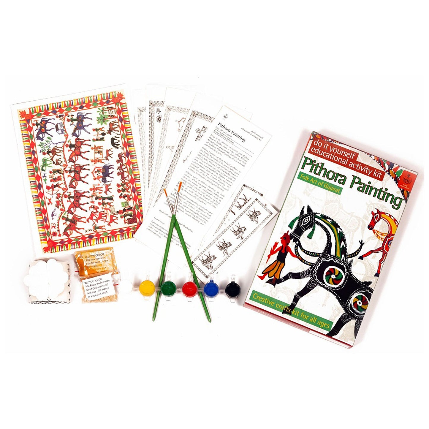 DIY Coloring Folk Art kit Pithora Painting