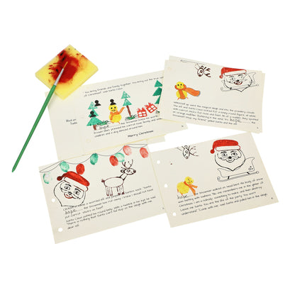 DIY Wooden Block Printing Craft kit Print your own Story book The Snowman